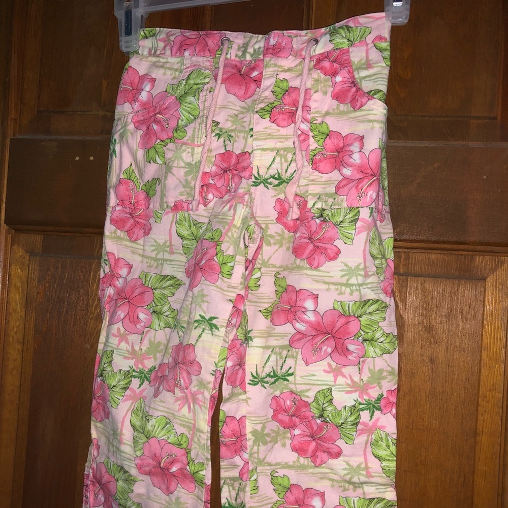 KIDS size S 6/6x floral pink pants